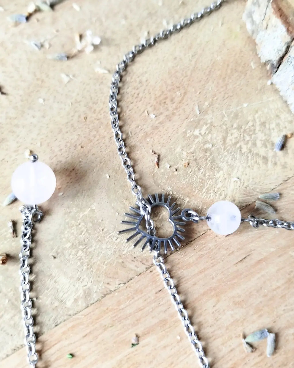 Collier Quartz Rose Rosalya – Amour & Douceur du Cœur Pierres & Enchantements