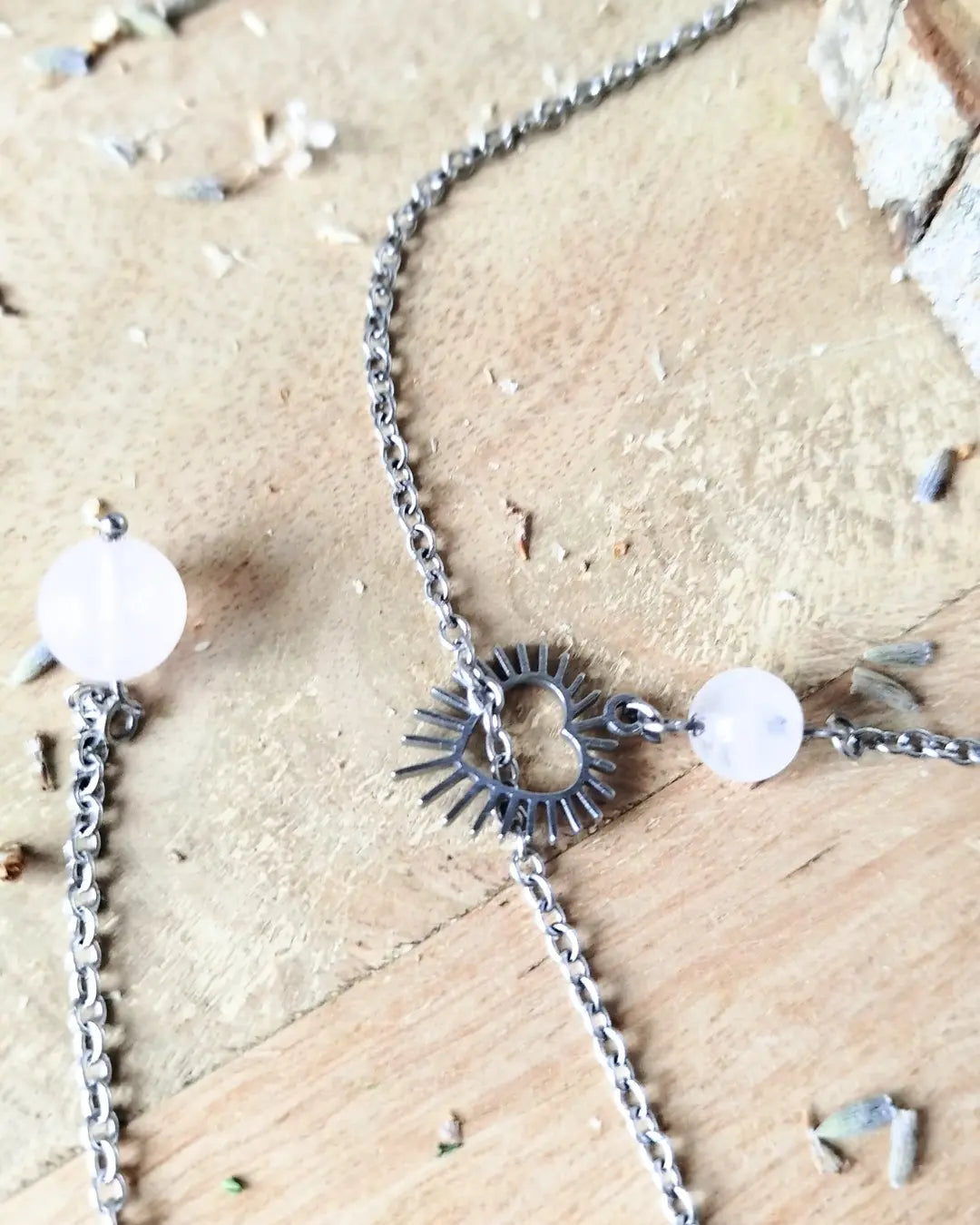 Collier Quartz Rose Rosalya – Amour & Douceur du Cœur Pierres & Enchantements