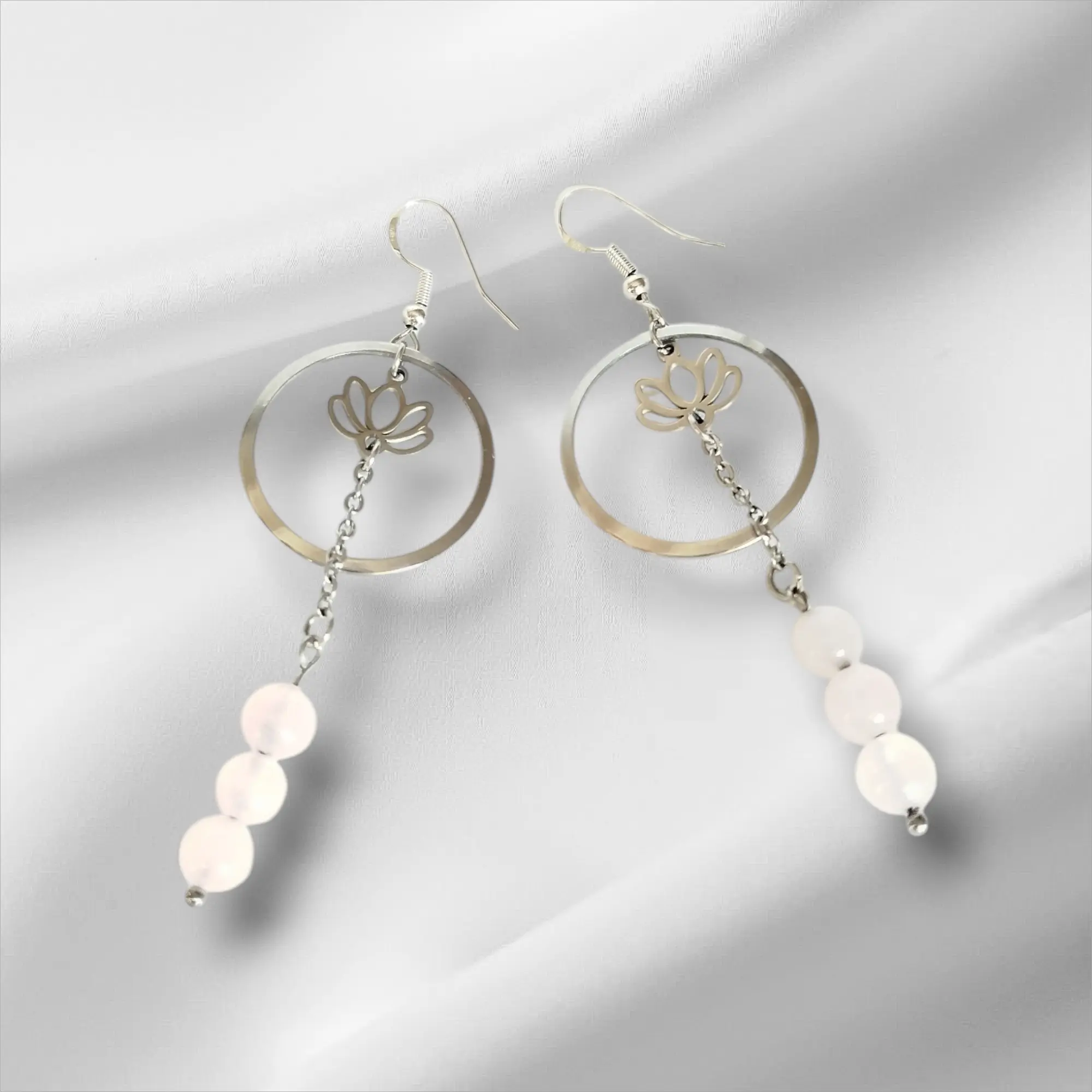 Boucles d’Oreilles Quartz Rose Luméra – Amour & Harmonie Pierres & Enchantements