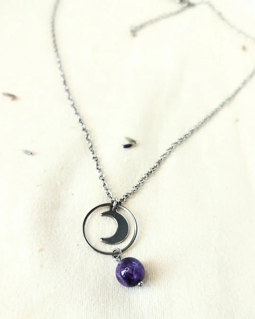 Collier Améthyste Sélénya – Calme Intérieur & Intuition Pierres & Enchantements