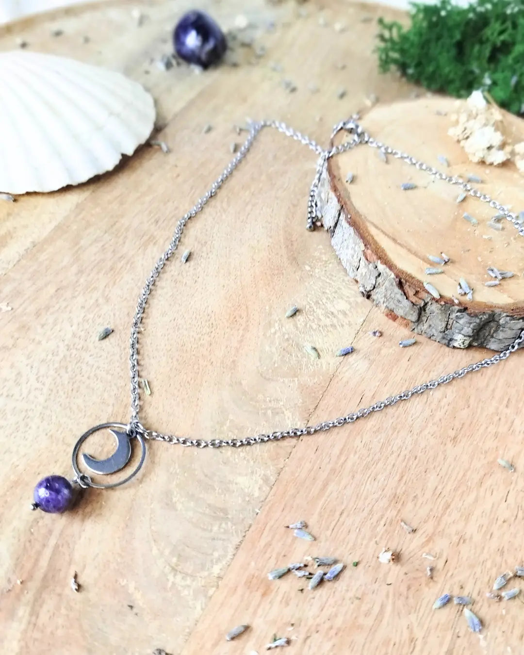 Collier Améthyste Sélénya – Calme Intérieur & Intuition Pierres & Enchantements