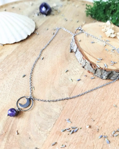 Collier Améthyste Sélénya – Calme Intérieur & Intuition Pierres & Enchantements
