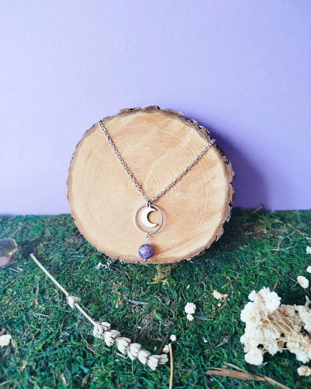 Collier Améthyste Sélénya – Calme Intérieur & Intuition Pierres & Enchantements