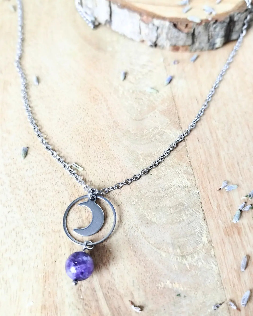 Collier Améthyste Sélénya – Calme Intérieur & Intuition Pierres & Enchantements