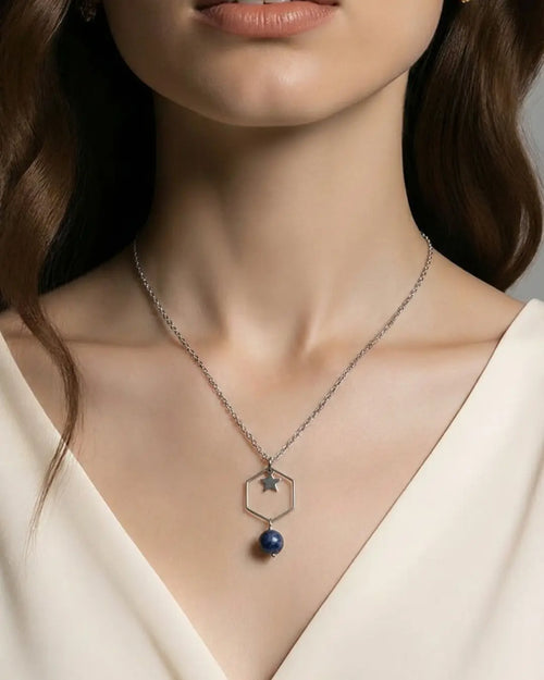 Collier Sodalite Astréa – Apaisement Mental & Clarté Pierres & Enchantements