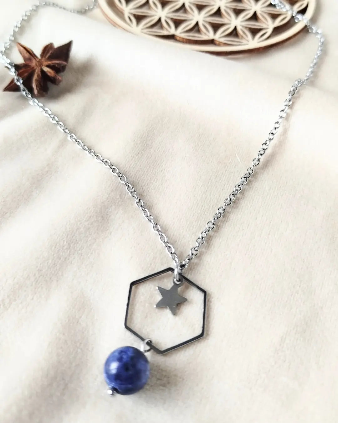 Collier Sodalite Astréa – Apaisement Mental & Clarté Pierres & Enchantements