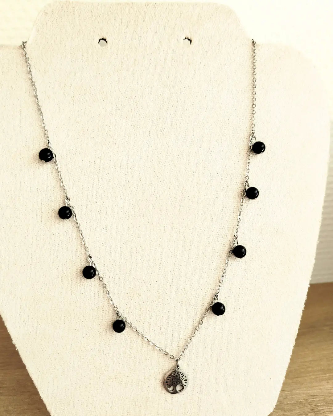 Collier Onyx Noir Gaïora – Force & Ancrage Pierres & Enchantements