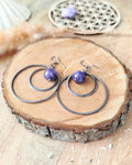 Boucles d’Oreilles Lépidolite Lévolia – Sérénité & Lâcher-Prise Pierres & Enchantements