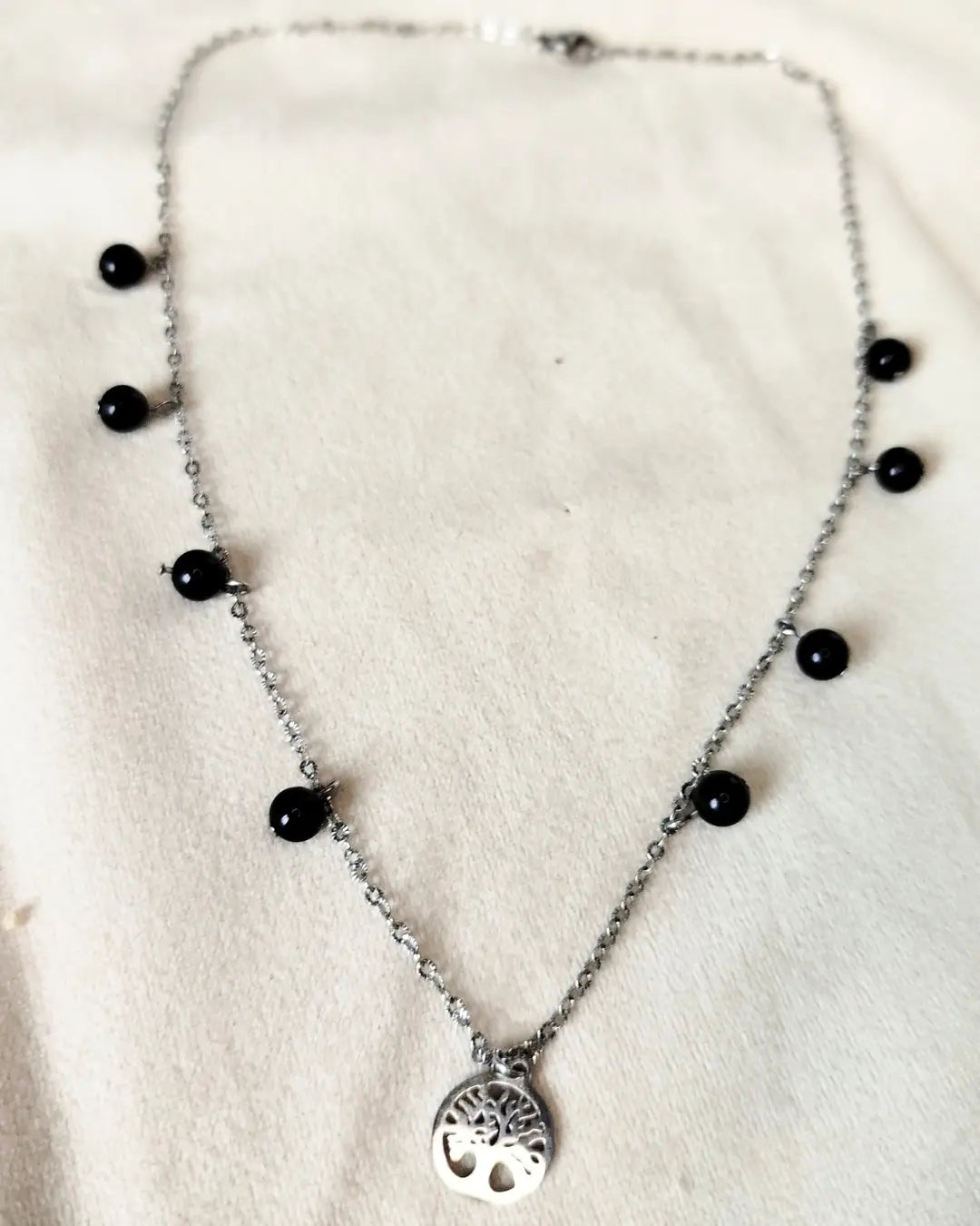 Collier Onyx Noir Gaïora – Force & Ancrage Pierres & Enchantements