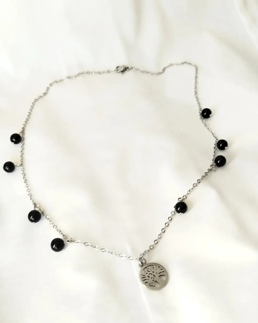 Collier Onyx Noir Gaïora – Force & Ancrage Pierres & Enchantements