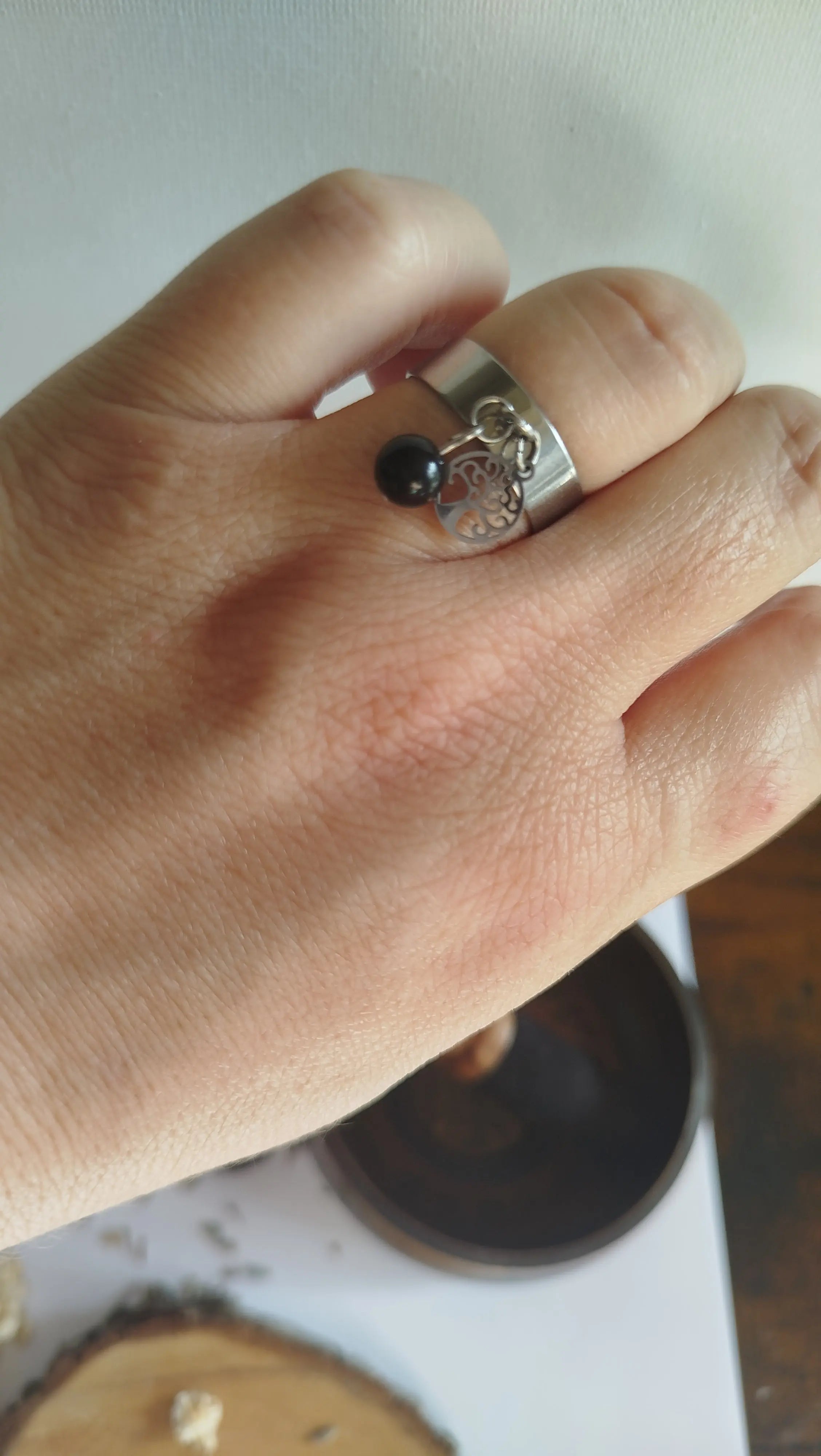 Bague Onyx Noir Teralyne – Force & Protection Pierres & Enchantements