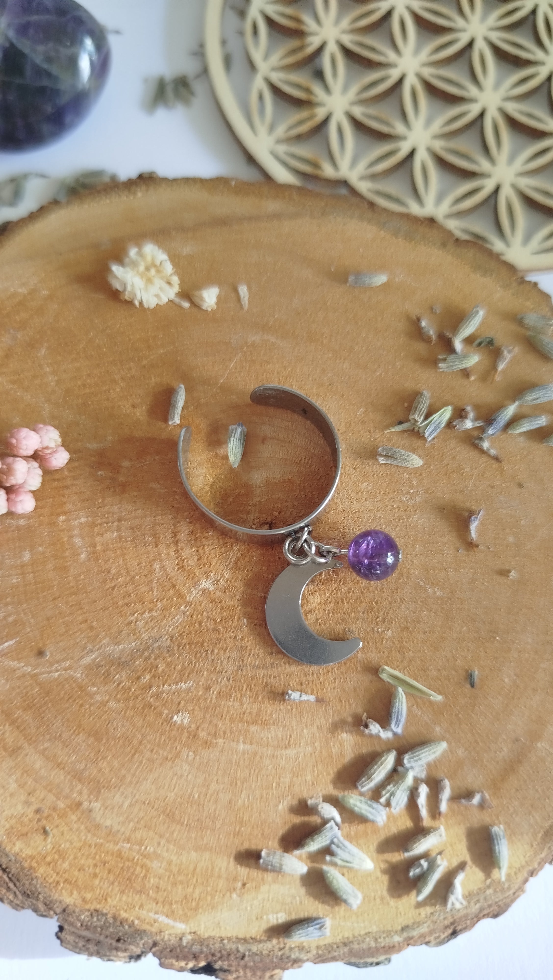 Bague Améthyste Lunarys – Sérénité & Intuition Pierres & Enchantements
