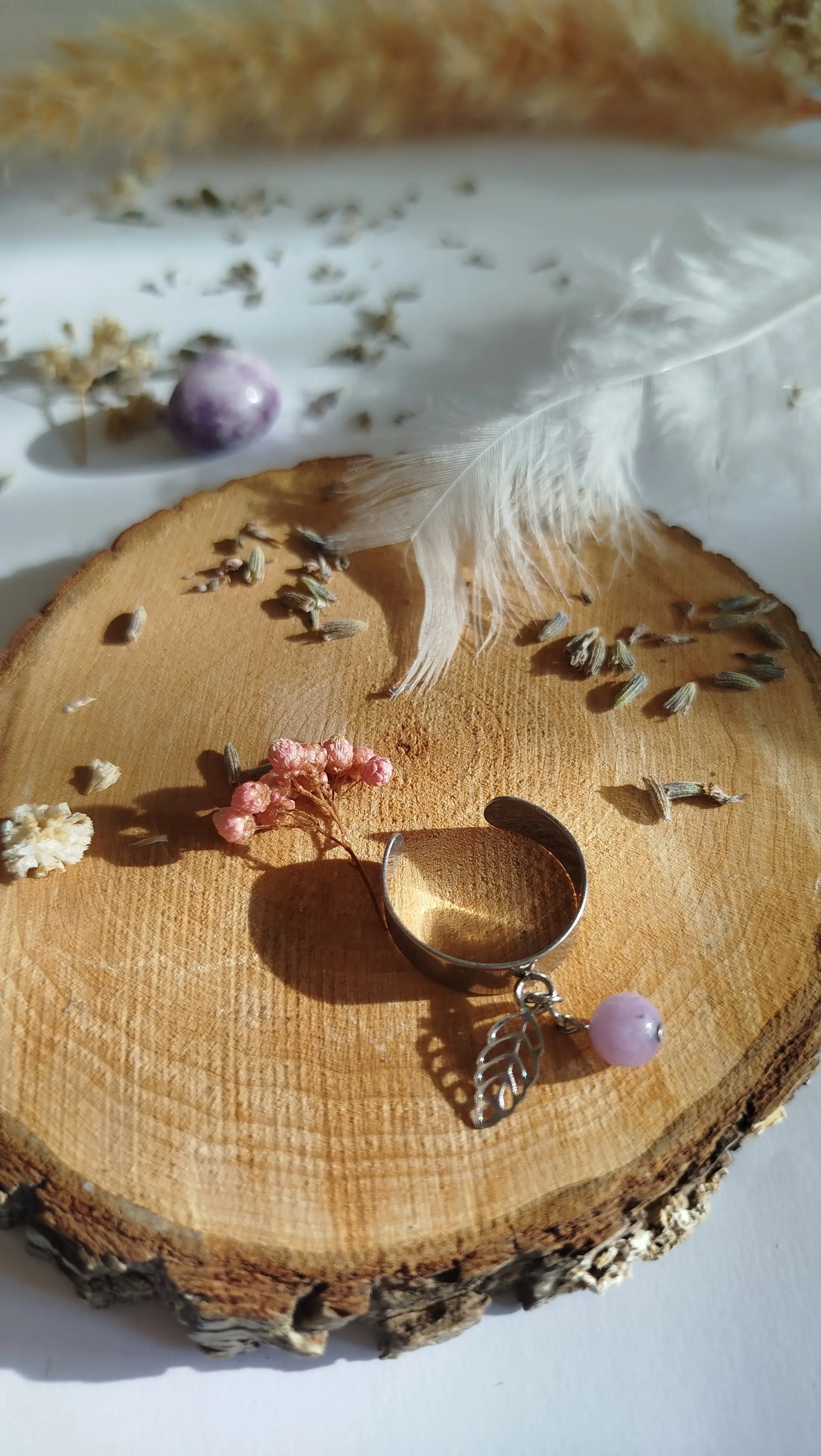 Bague Lépidolite Aurélyne – Sérénité & Équilibre Pierres & Enchantements