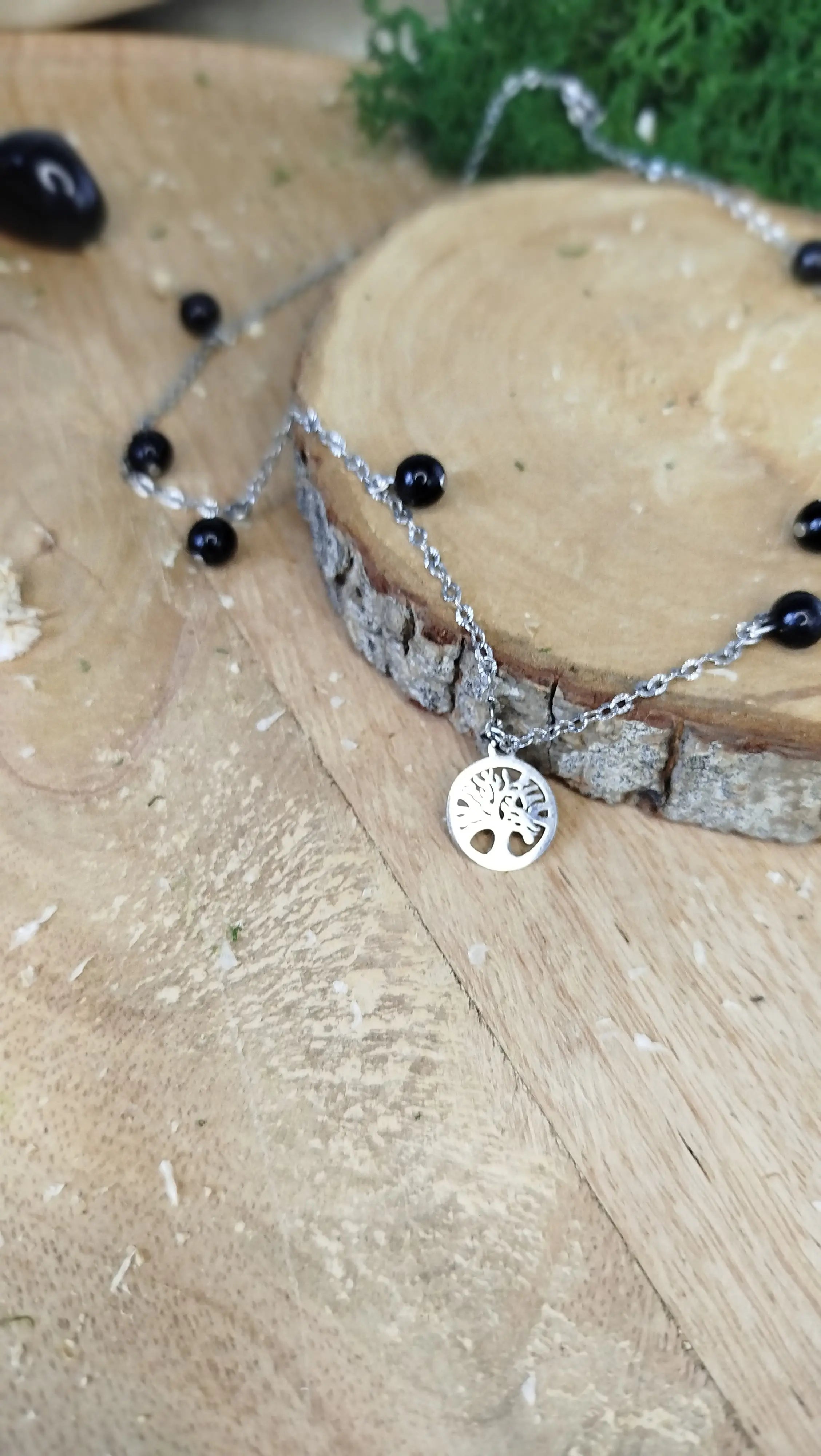 Collier Onyx Noir Gaïora – Force & Ancrage Pierres & Enchantements
