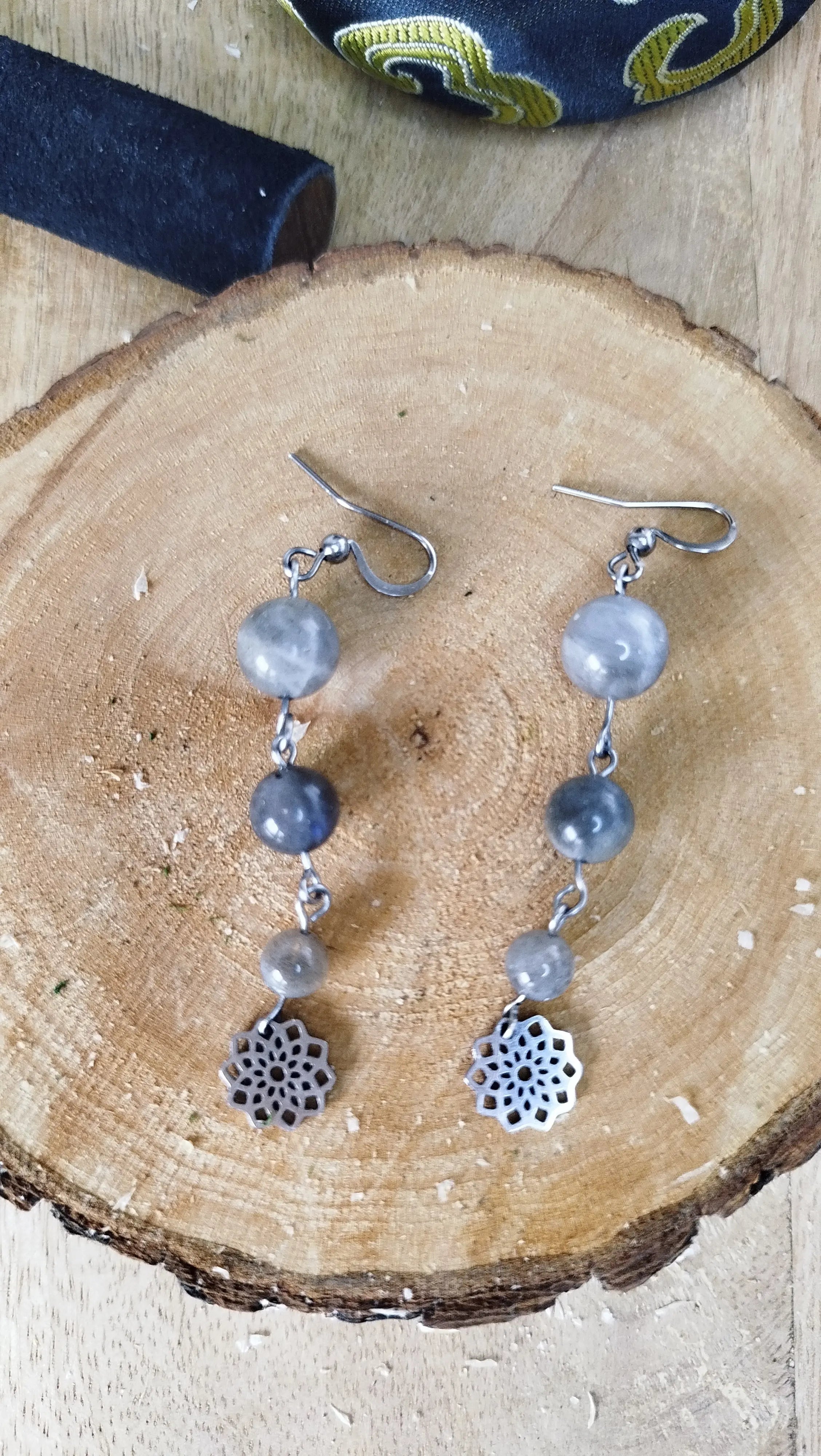 Boucles d’Oreilles Labradorite Vespara – Protection & Harmonie Pierres & Enchantements