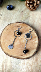 Boucles d’Oreilles Onyx Noir Néralya – Protection & Force Intérieure Pierres & Enchantements