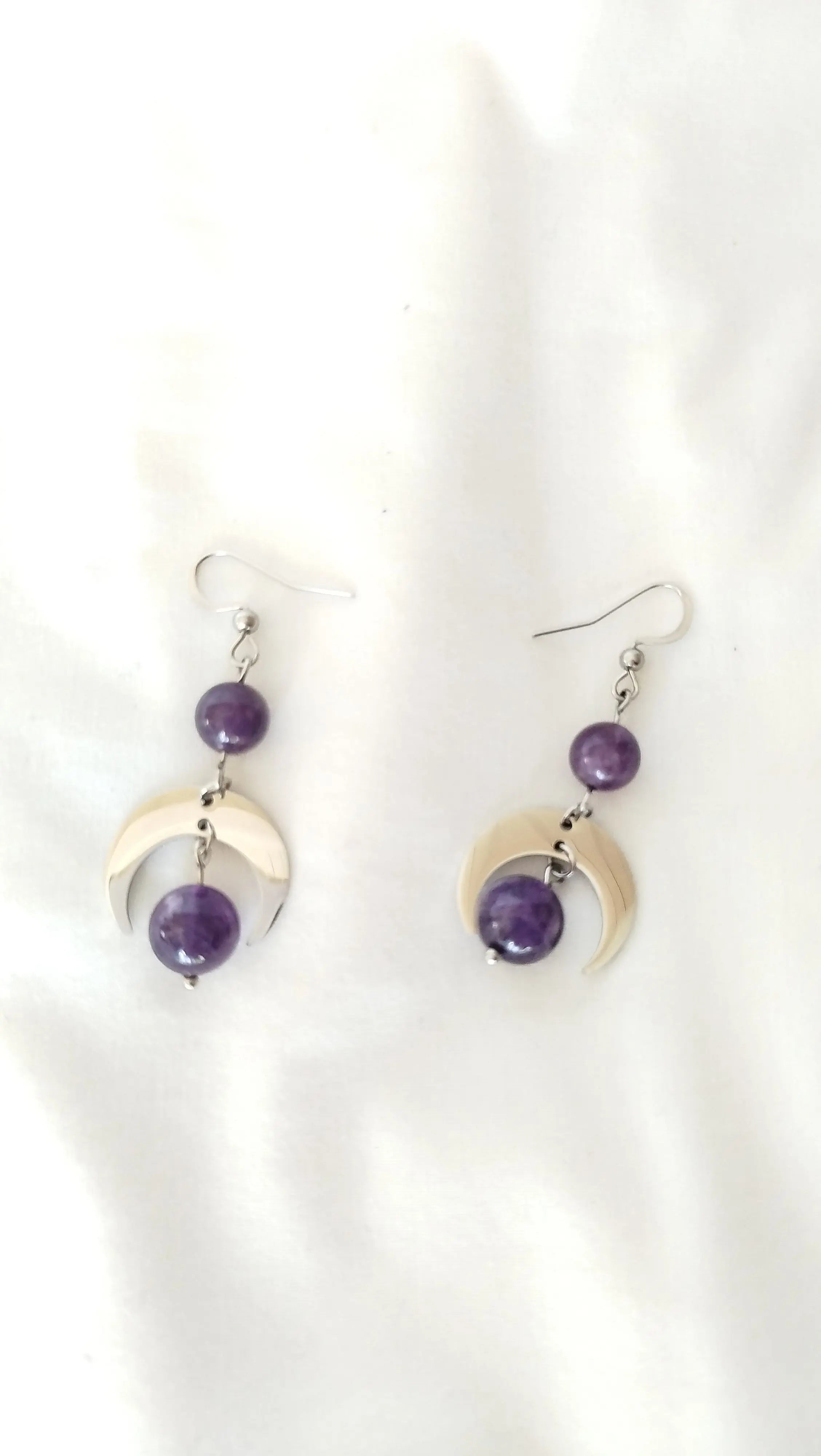 Boucles d’Oreilles Améthyste Noctéa – Sérénité & Intuition Pierres & Enchantements